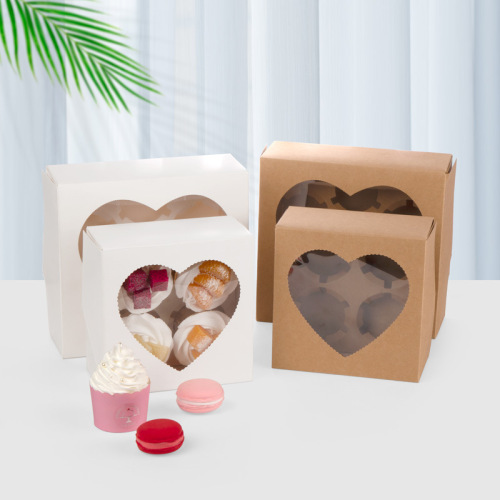 Free Discount 4 Grid 6 Grid Cupcake Muffin Box Love Box Paper Cup Cake Pastry Mousse Cup Box Moon Cake Packing Box