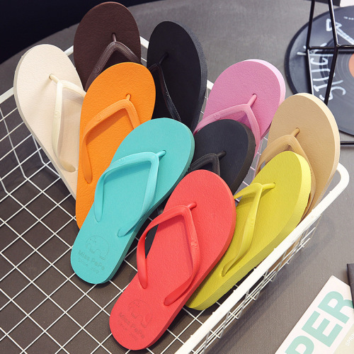new slippers women‘s summer korean fashion casual wear solid color non-slip women‘s flip flops breathable women‘s flip-flops beach shoes