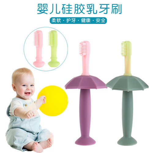 manufacturer‘s new baby toothbrush infant baby training soft hair silicone toothbrush children toothbrush wholesale