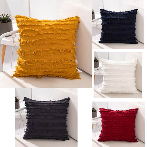 Simple Living Room Backrest Pillow Ins Style Solid Color Sample Room Decoration Bedside Bay Window Craft Pillow Cover Pillow Core