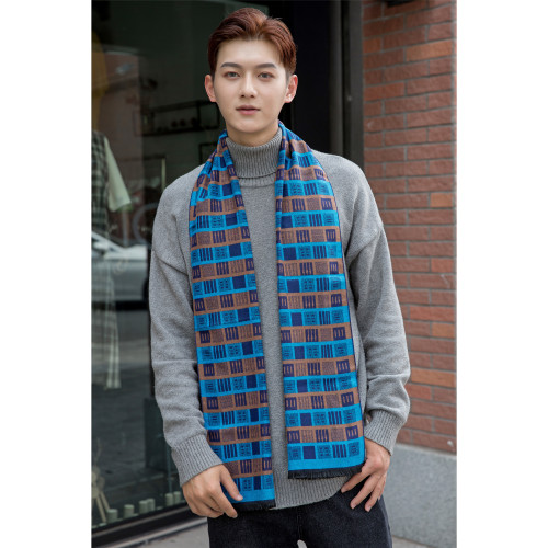 new autumn and winter men‘s scarf warm casual fashion european and american plaid gift scarf warm