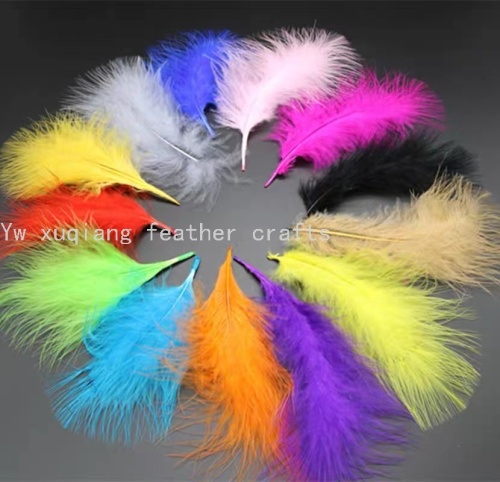 Factory in Stock Supply Full Velvet Feather Color Feather DIY Turkey Feather 13-17cm Feather Direct Wholesale
