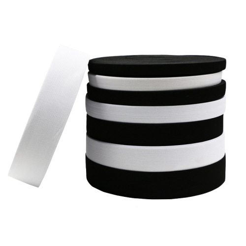 factory direct spot wholesale 1.5 cm-6. 5cm wide crocheted elastic band black and white knitted rubber band