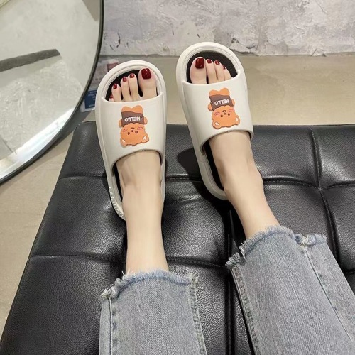 factory direct slippers women‘s summer bear cute home indoor bathroom breathable thick bottom couple outdoor slippers
