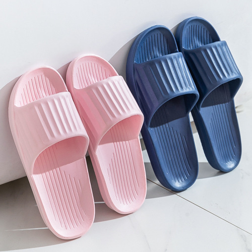 Slip-on Slippers Men‘s Summer Home Indoor Thick-Soled Home Breathable Bathroom Bath Slippers Women‘s Summer