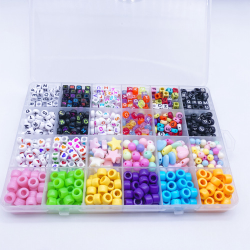 24 Grid Beads Digital Beads Children‘s DIY Acrylic Plastic English Beads Large Hole Beads Set Wholesale
