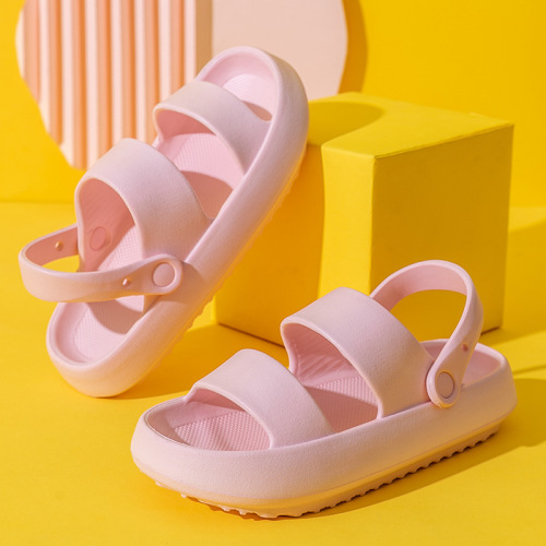 Eva Platform Sandals for Women Summer Outdoor Wear Home Breathable with Heel Bathroom Mute Indoor Soft Bottom Couple Slippers for Men