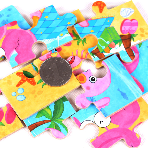 Four-in-One Children‘s Puzzle Kindergarten Gifts Small Puzzle 9 Pieces 12 Pieces 15 Pieces 20 Pieces Educational Wooden Toys