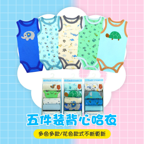 Foreign Trade Children‘s Clothing Cotton Triangle Romper Newborn Spring and Summer Vest Romper Cross-Border Baby Romper Baby Jumpsuit 