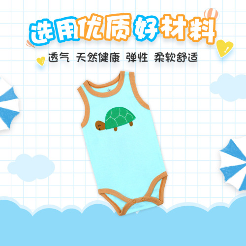ins hot children‘s clothing newborn clothes vest baby cartoon clothes european and american tops spring and summer baby sleeveless t-shirt