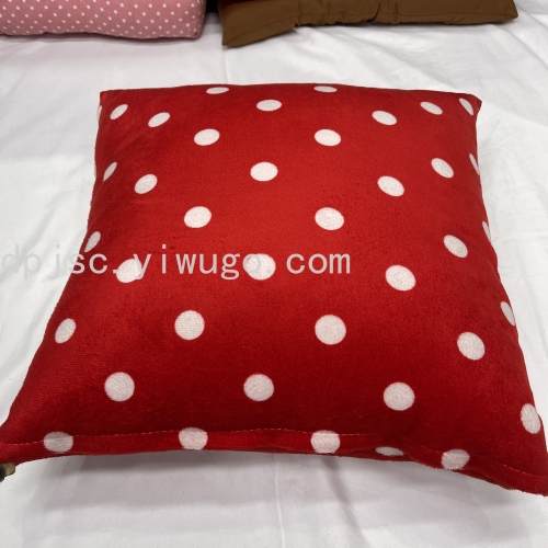 Polka Dot Short Velvet Super Soft Office Waist Pillow Home Sofa Bedside Pillow Car Cushion Pillow Case