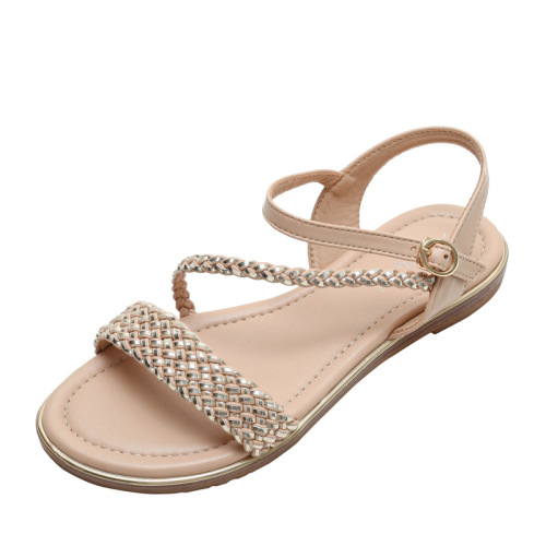 women‘s flat sandals summer new comfort fashion sandals woven strap roman shoes sandals sandal