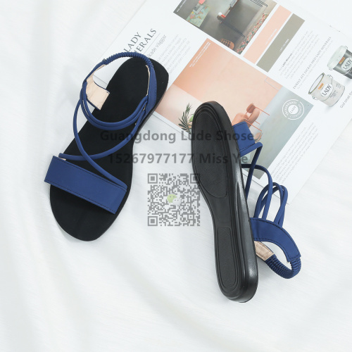 New Summer Guangzhou Women‘s Shoes Handcraft Shoes Soft Bottom Simple Sandals Women‘s Flat Shoes Cross Strap Elastic Sandals for Women