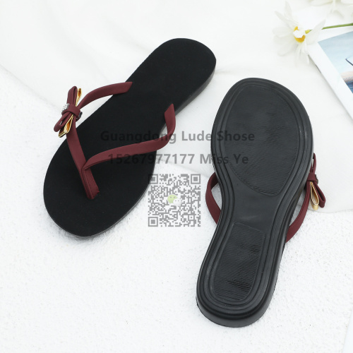 new slippers women‘s shoes flip flops guangzhou women‘s shoes handcraft shoes bow flat slippers rhinestone temperament