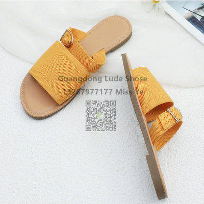 2022 New Women's Shoes Handcraft Shoes Guangzhou Women's Shoes Breathable and Simple Soft Bottom Slippers Flat Sandals
