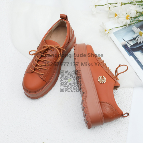 spring and autumn new platform shoes women‘s guangzhou women‘s shoes handcraft shoes low-cut single-layer shoes women‘s casual leather shoes