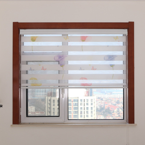 factory wholesale printing soft gauze curtain bedroom shading lifting waterproof living room punch-free blinds can be customized