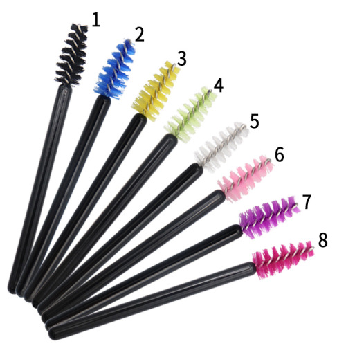 wholesale disposable nylon eyelash brush grafting eyelash tool short mini eyelash comb eyebrow brush makeup tool