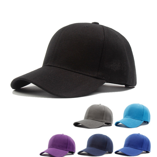 Hat Female Spring Korean Style Male Hipster Pure Black Peaked Cap Flat Brim Baseball Cap Versatile Street Sun Hat Customization