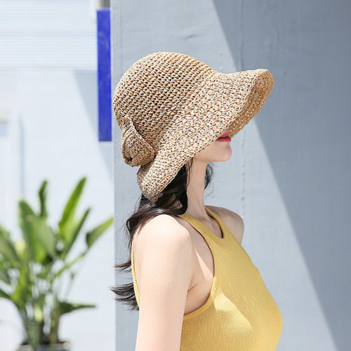 Summer Sun Protection Hat cover Face Sun Hat Travel Seaside Beach Sun Hat Fashion Woven Straw Hat Shopping Hat Female 