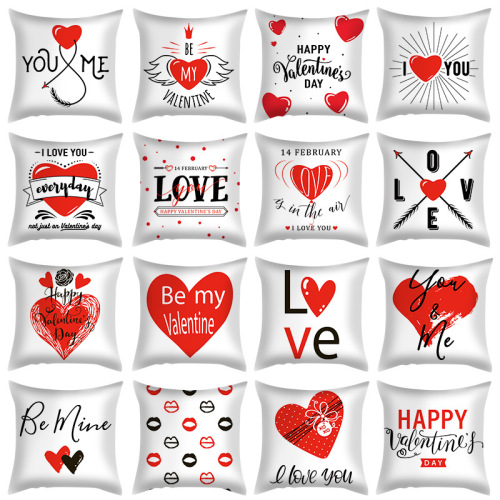 Valentine‘s Day Pillowcase Nordic Red Letter Peach Skin Pillow Sofa Cushion Cover Cross-Border AliExpress Wish