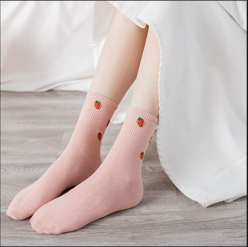 Socks Women Autumn and Winter Mid-Calf Length Socks Female Long Socks Candy Color Breathable Sweat Absorbing Japanese Solid Color Female Socks Winter Wholesale