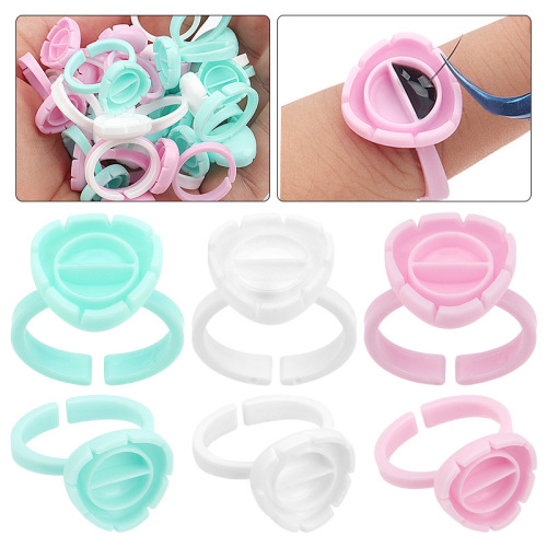 100/Pack Patent Grafting Eyelash Ring Flowering Cup Eyelash Epoxy Ring Cup Integrated One Second Glue Tray