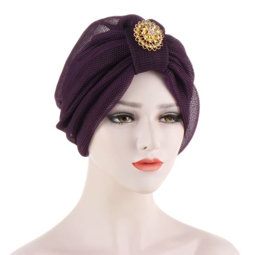 aliexpress new multi-color headscarf hat muslim small hat with alloy lining mesh square cap