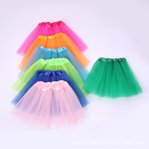 2019 european and american children‘s pettiskirt three-layer mesh tutu princess dress children‘s costume ballet dance skirt manufacturer