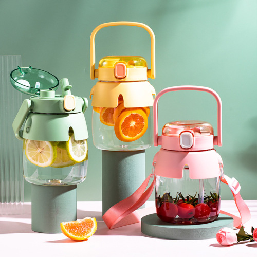 internet celebrity water cup large capacity girls high-looking cute students with straw summer portable plastic kettle cup