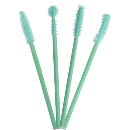 Wholesale Disposable Eyelash Brush Eyebrow Comb Full Mint Green silicone Makeup Brush Eyebrow Brush Beauty Tools