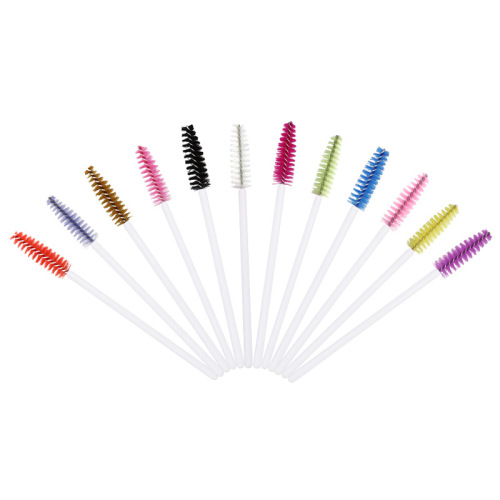Wholesale Disposable Miniature Eye Mascara Brush Color Makeup Tools eyelash Curler Nylon Mascara Brush 
