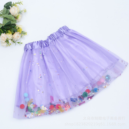 Foreign Trade Children Color ball Tutu Skirt Dance Performance Tutu Skirt Girls Sweet Princess Short Skirt Manufacturers 