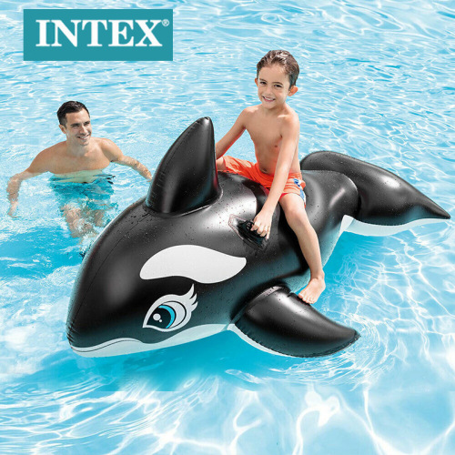 intex58561 summer inflatable floating row creative killer whale water inflatable toy pvc water children‘s mount