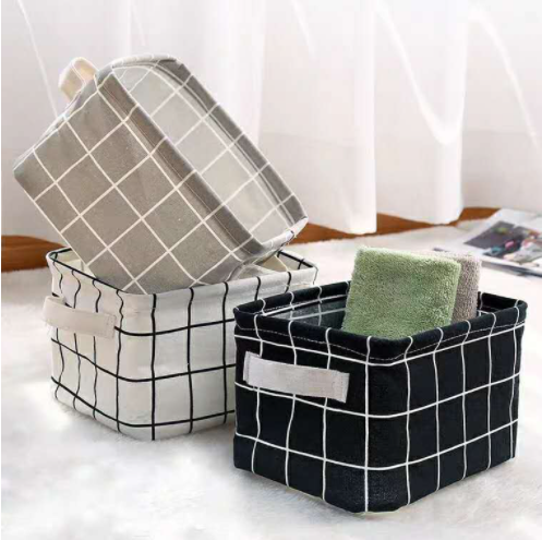 Fabric Cosmetics Storage Box Cotton and Linen Desktop Sundries Storage Box Small Clothing Socks Storage Basket