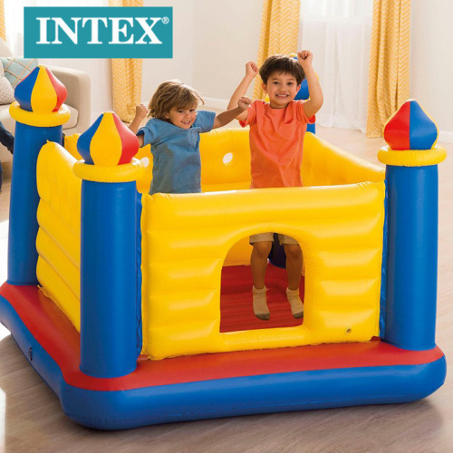 intex48259 creative children‘s inflatable toys home folding trampoline small trampoline game house wholesale