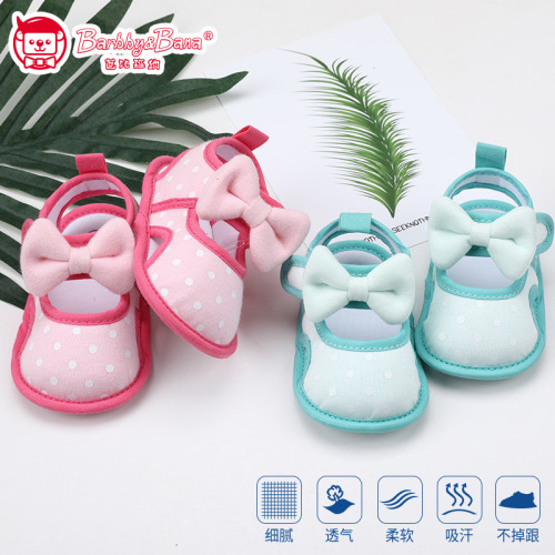 Summer Baby Toddler Shoes Soft Cotton Breathable Infants Shoes Baby Girl Cute Bow Anti-Drop Soft Bottom Sandals