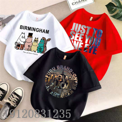 low price clearance 2024 summer boys and girls korean style children‘s clothing new round neck short sleeve t-shirt stall foreign trade wholesale