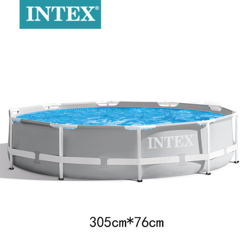 intex26702 gray round pipe frame pool suit 10 ruler pipe rack outdoor paddling pool with filter pump