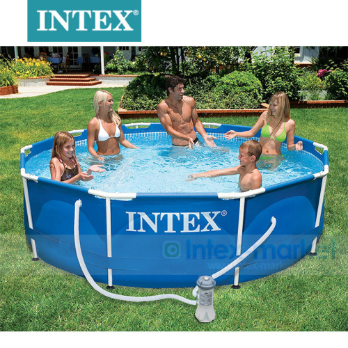 intex28202 family paddling pool 333.33cm round pipe frame pool set thickened heightened pool with filter pump