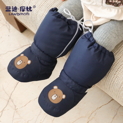 Winter Baby High Cotton-Padded Shoes 0-1 Year Old Baby Boy and Baby Girl Warm Baby Shoes round Toe Baby Shoes Toddler Cold-Proof Ankle Boots
