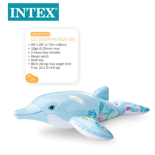 intex58535 water children‘s inftable toy mount creative little dolphin mount water pying summer inftable floating row