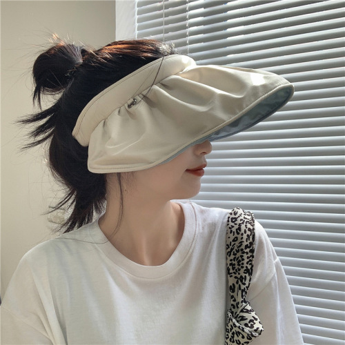Summer Outdoor Sun Protection Shell Hat Female Korean Big Brim Sun Protection Double-Sided Breathable Dual-Use Headband empty Top Fishing