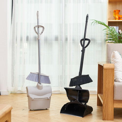 windproof dustpan with broom garbage shovel plastic set hotel commercial foldable combination set with handle