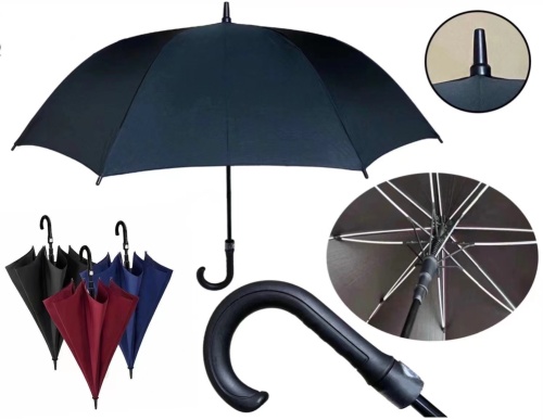 70cm fiber bone black tape plain color umbrella oversized reinforced double umbrella factory direct sales customized advertising umbrella