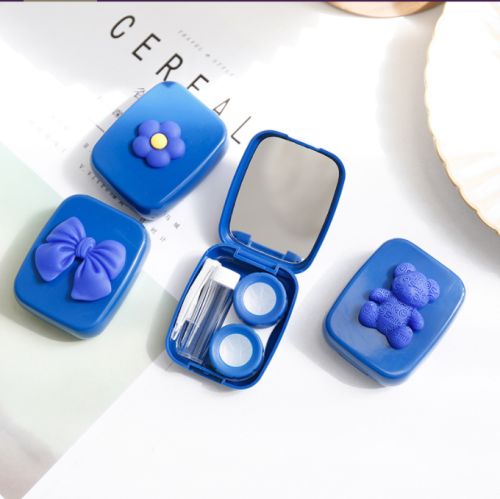 lein blue contact lens box cute advanced sense ins portable beauty pupil box double partner box