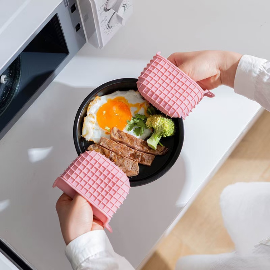 隔热手套防烫手套硅胶厨房隔热烤箱手套烘焙耐高温加厚微波炉手套详情5