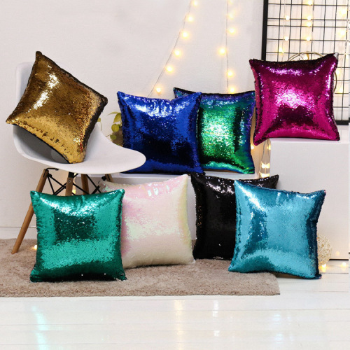 new diy sequined double-sided pillow color changing magic christmas cushion pillow pillow cover without core