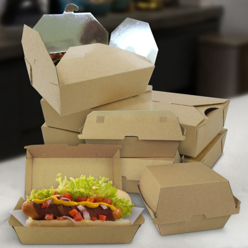 Corrugated Hamburger Packing Box Fried Chicken Take out Take Away Food Grade Cowhide Free of Discount Ultrahard Paper Box Hot Dog Snacks Paper Cups