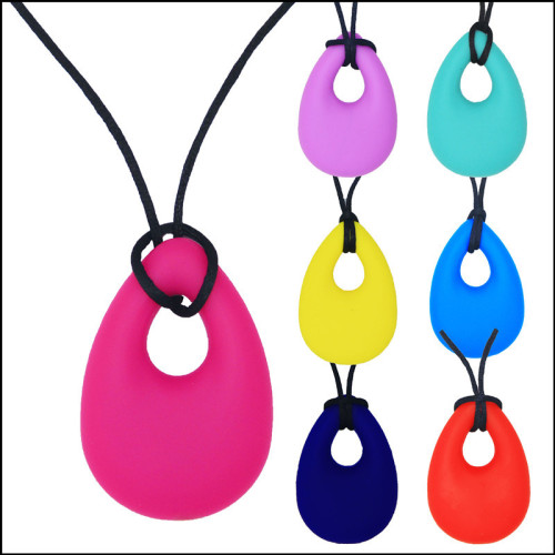 silicone necklace bite teether angel tear pendant mother wear baby molar bite baby supplies pe bag